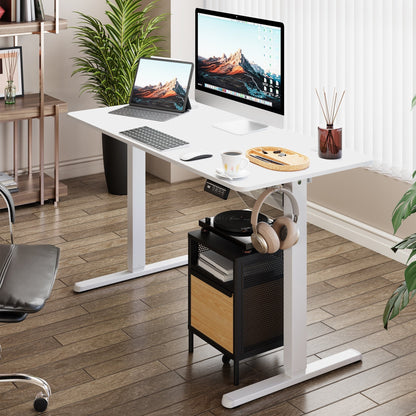 Futzca Height Adjustable Electric Standing Desk Sit Stand Computer Stand up Desk with Splice Board