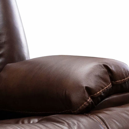 Ensemble de canapés et fauteuils inclinables manuels en cuir véritable, style moderne du milieu du siècle.