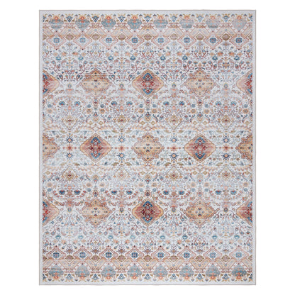 Gertmenian Crystal Print Washable Digital Printed Flat Pile Polyester Slip Resistant Area Rug Collection