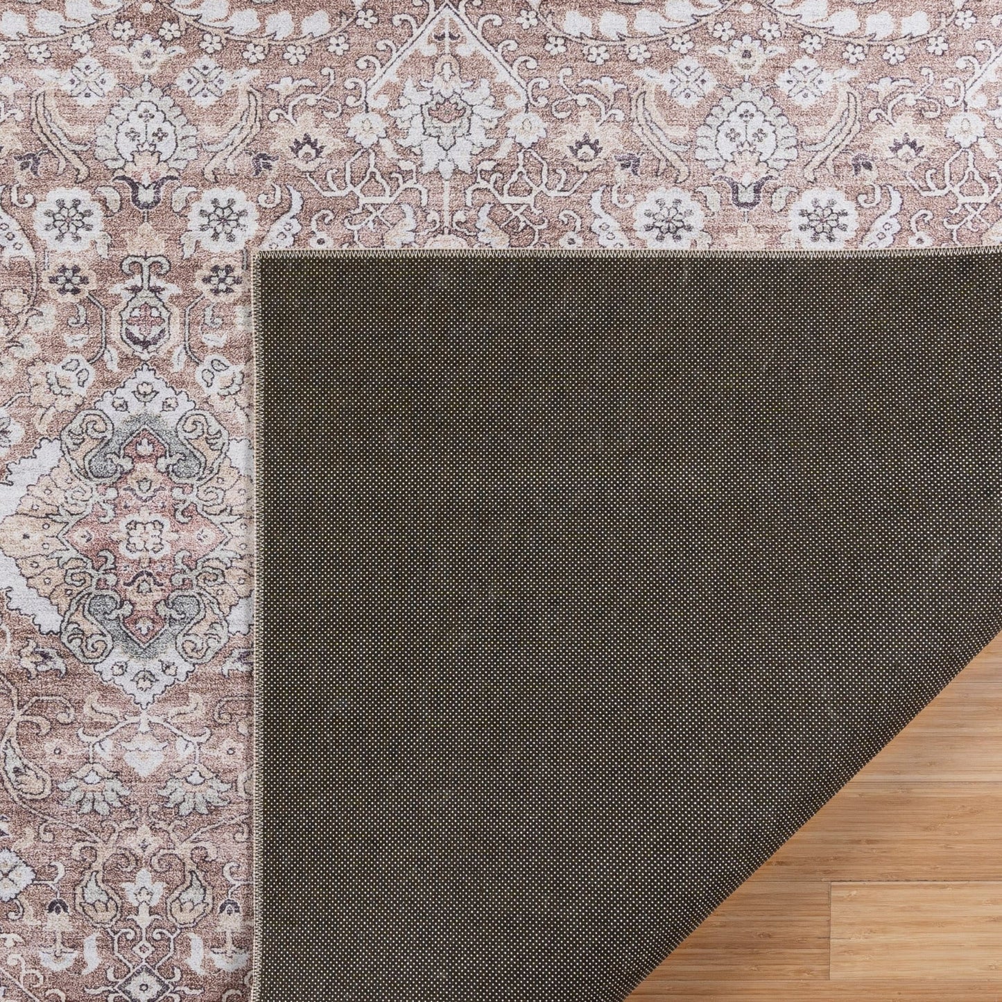 Gertmenian Crystal Print Washable Digital Printed Flat Pile Polyester Slip Resistant Area Rug Collection