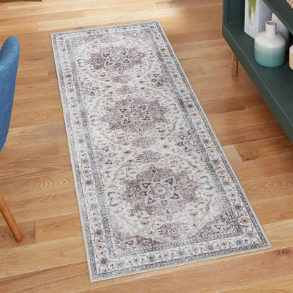 Gertmenian Crystal Print Washable Digital Printed Flat Pile Polyester Slip Resistant Area Rug Collection