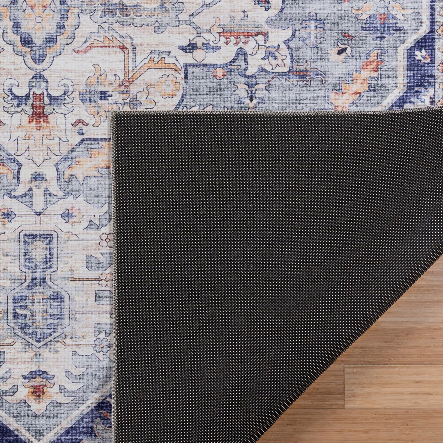 Gertmenian Crystal Print Washable Digital Printed Flat Pile Polyester Slip Resistant Area Rug Collection