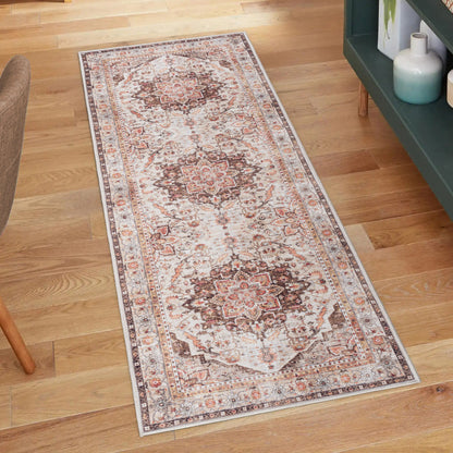Gertmenian Crystal Print Washable Digital Printed Flat Pile Polyester Slip Resistant Area Rug Collection