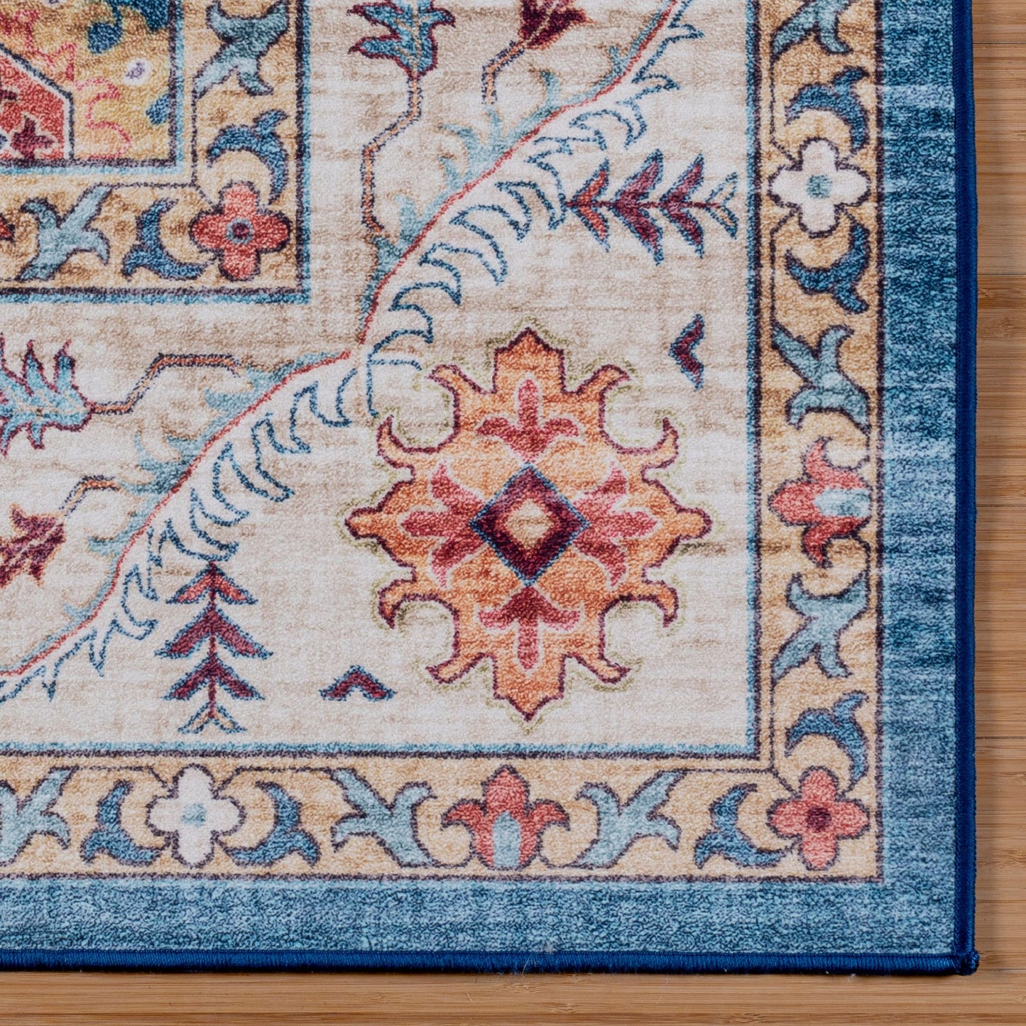 Gertmenian Crystal Print Washable Digital Printed Flat Pile Polyester Slip Resistant Area Rug Collection