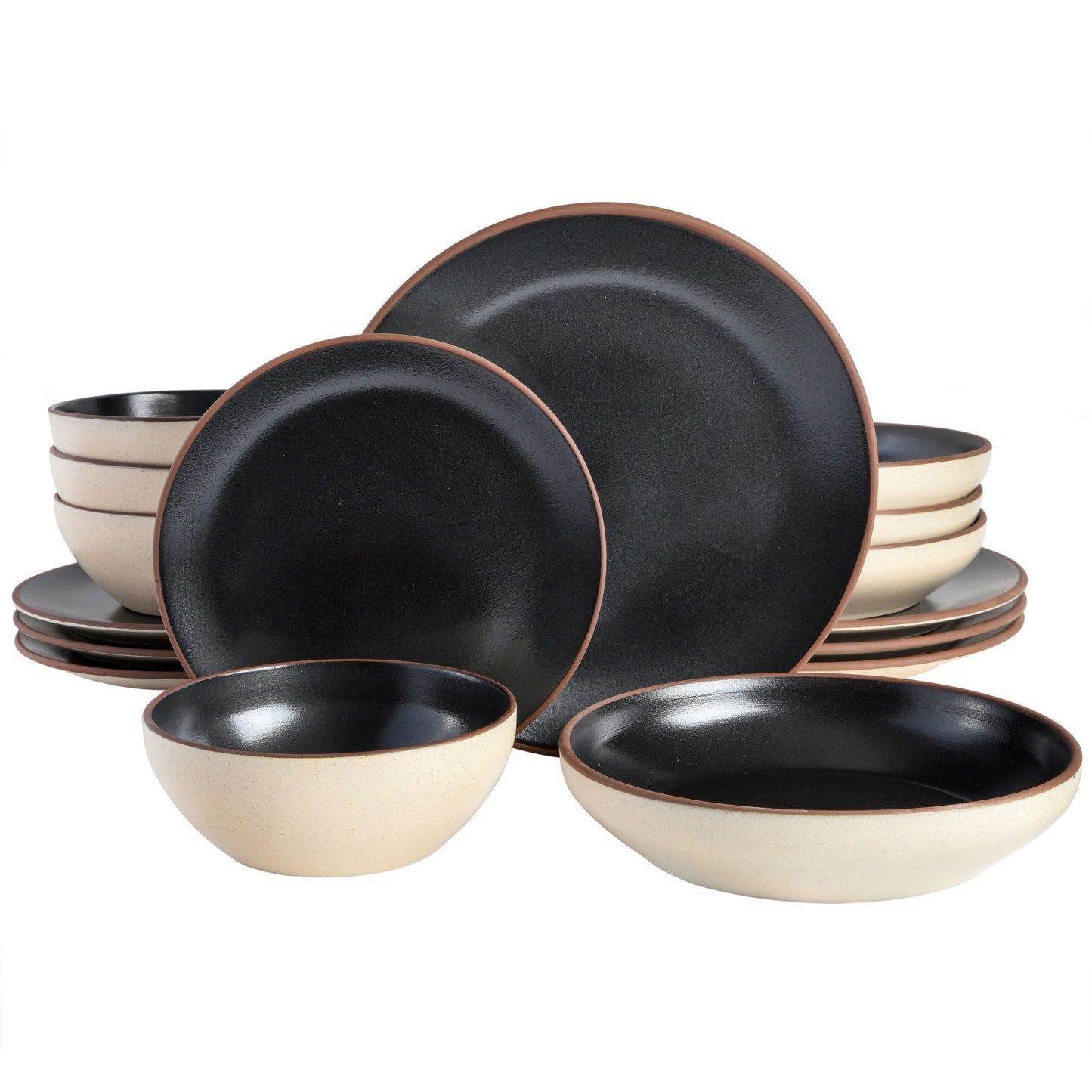 Gibson Elite Contempo Classic 16-Piece Double Bowl Dinnerware Set
