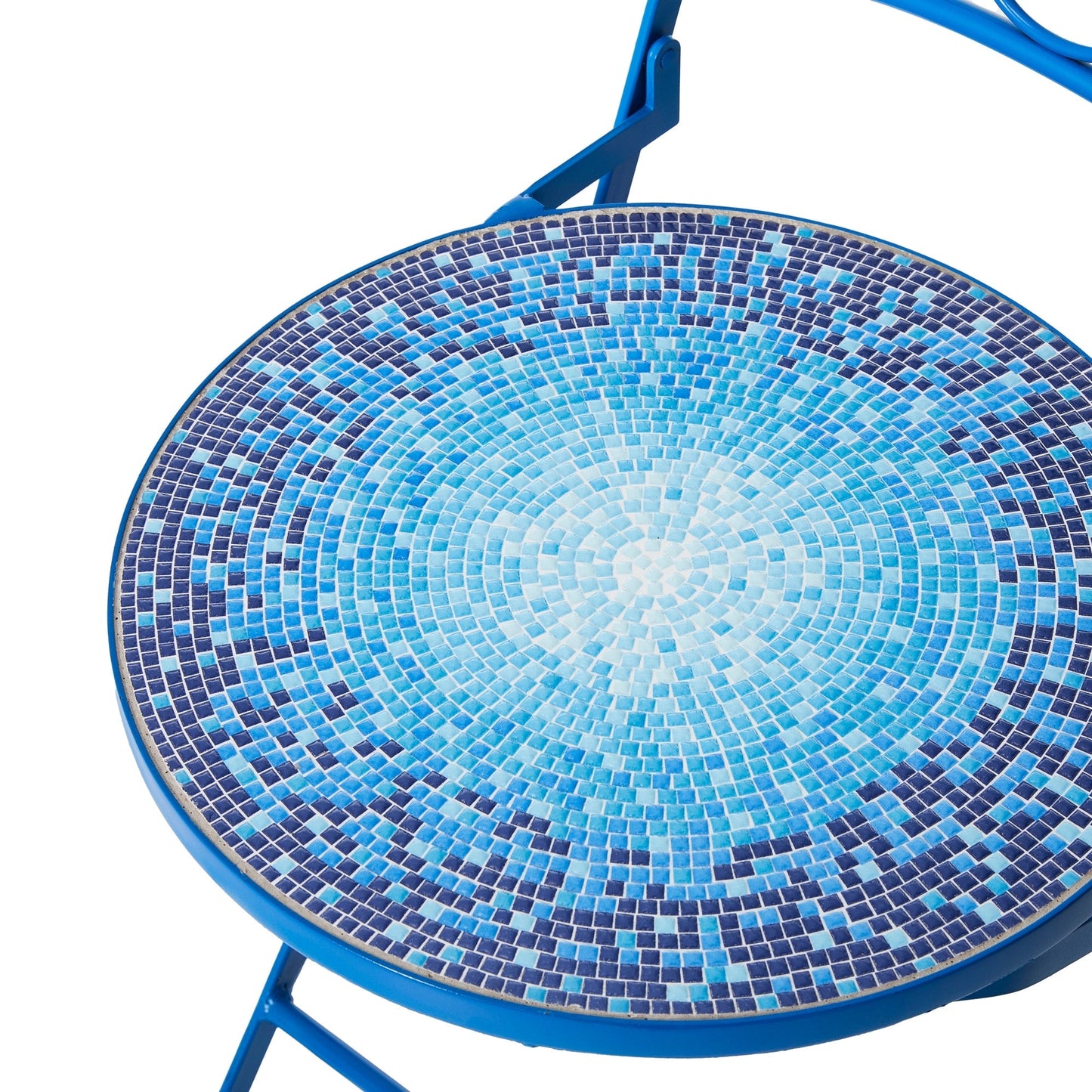 Glitzhome Ensemble de Bistro Pliable en Métal pour Extérieur, 3 Pièces, Table et Chaises de Patio