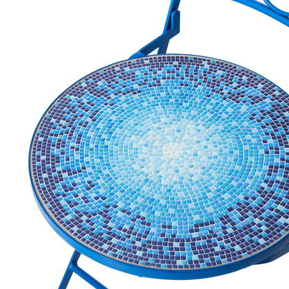 Glitzhome Ensemble de Bistro Pliable en Métal pour Extérieur, 3 Pièces, Table et Chaises de Patio