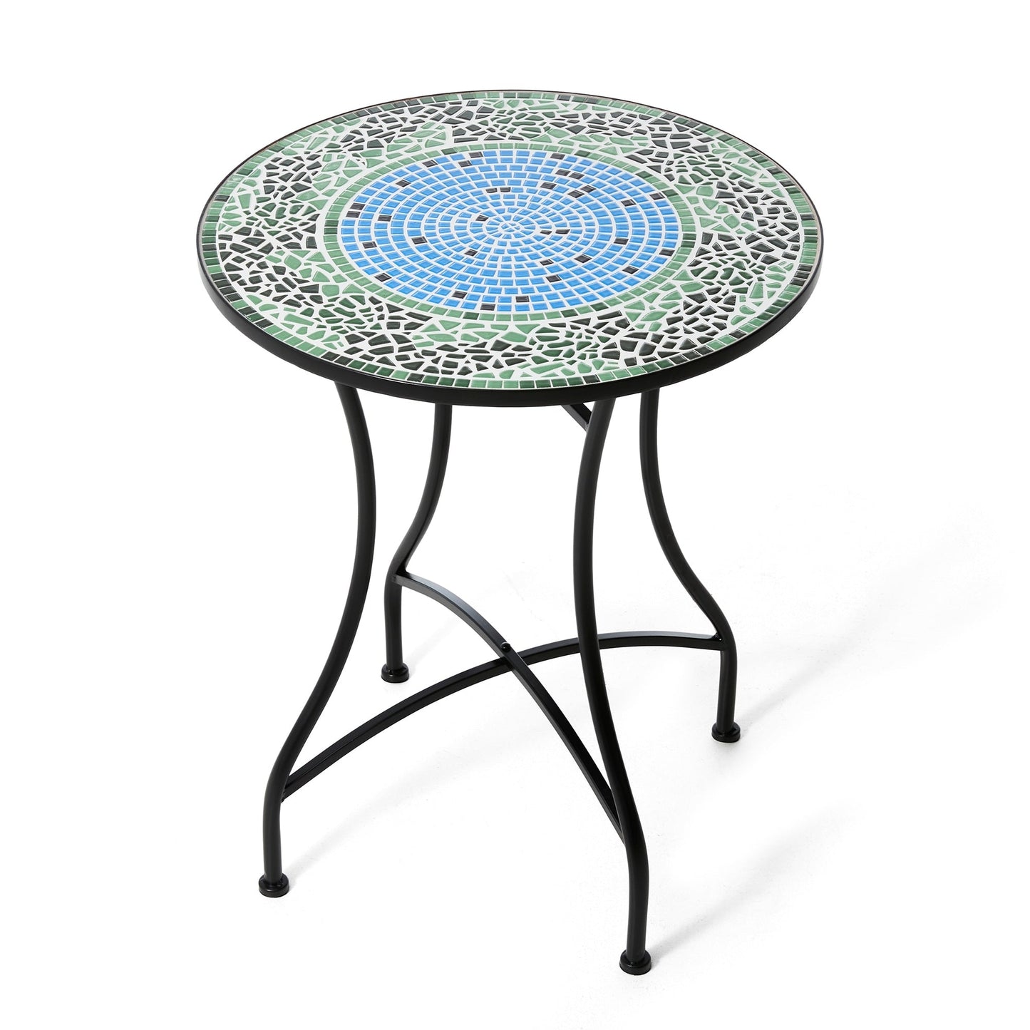 Glitzhome Ensemble de Bistro Pliable en Métal pour Extérieur, 3 Pièces, Table et Chaises de Patio