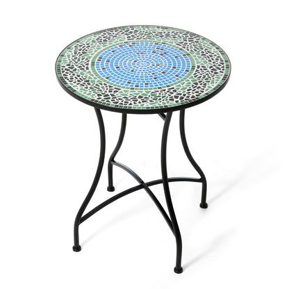 Glitzhome Ensemble de Bistro Pliable en Métal pour Extérieur, 3 Pièces, Table et Chaises de Patio