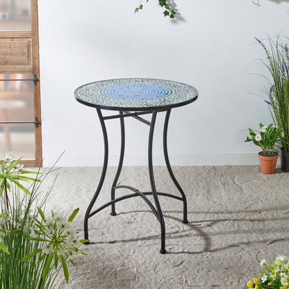 Glitzhome Ensemble de Bistro Pliable en Métal pour Extérieur, 3 Pièces, Table et Chaises de Patio