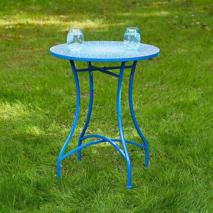 Glitzhome Ensemble de Bistro Pliable en Métal pour Extérieur, 3 Pièces, Table et Chaises de Patio