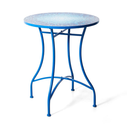 Glitzhome Ensemble de Bistro Pliable en Métal pour Extérieur, 3 Pièces, Table et Chaises de Patio