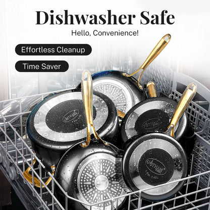 Gotham Steel Black Pots and Pans 15 Piece Ultra Nonstick Ceramic Cookware Set with Utensils