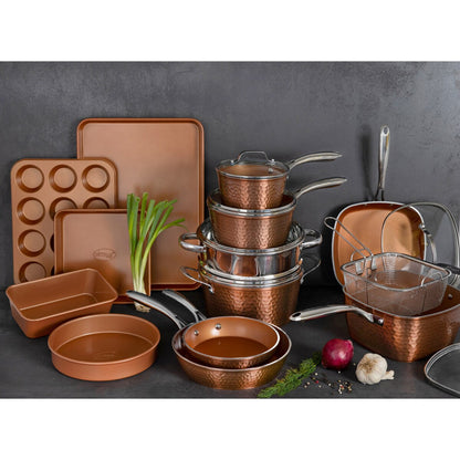 Gotham Steel Hammered 20pc Non Stick Cookware Set