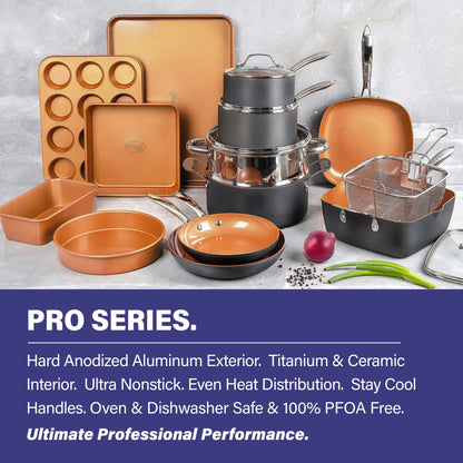 Gotham Steel Pro Hard Anodized 20 Piece Cookware and Bakeware Set