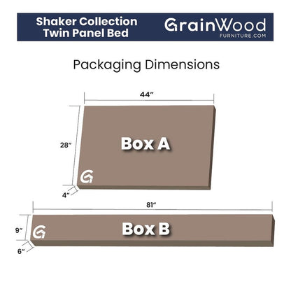 Grain Wood Furniture Shaker Solid Wood Panel Platform Bed