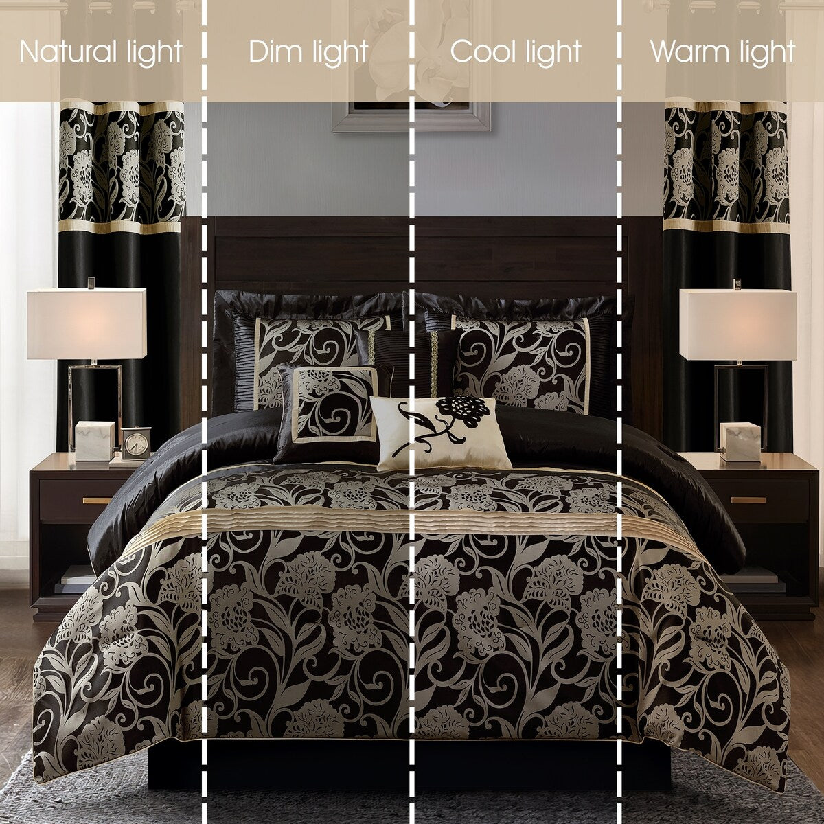 Ensemble de Couette Nanshing Brie 9 Pièces en Jacquard Floral