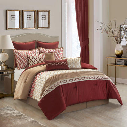 Nanshing Calvin Luxury10-Piece Geometric Comforter Set