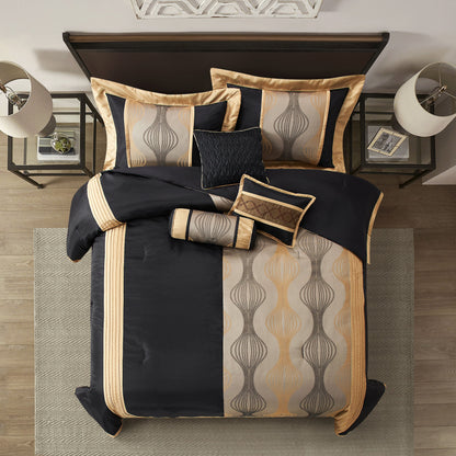 Nanshing Daniella 7-Piece Modern Geometric Comforter Set