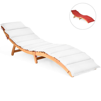 Gymax 2PCS Chaise longue pliante d'extérieur en eucalyptus - Voir les détails