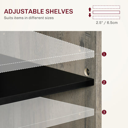 Buffet de rangement HOMCOM style porte de grange de ferme, 32 pouces, pour salon ou entrée, avec porte coulissante.