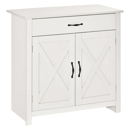 Buffet de rangement HOMCOM style porte de grange de ferme, 32 pouces, pour salon ou entrée, avec porte coulissante.