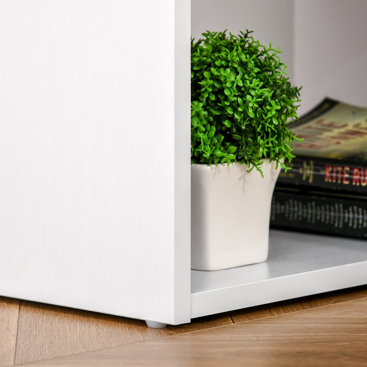 HOMCOM Bureau d'ordinateur et bibliothèque combinés pour la maison, style moderne, avec table d'écriture, 3 tiroirs et étagère de rangement - Blanc