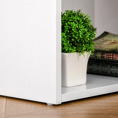 HOMCOM Bureau d'ordinateur et bibliothèque combinés pour la maison, style moderne, avec table d'écriture, 3 tiroirs et étagère de rangement - Blanc