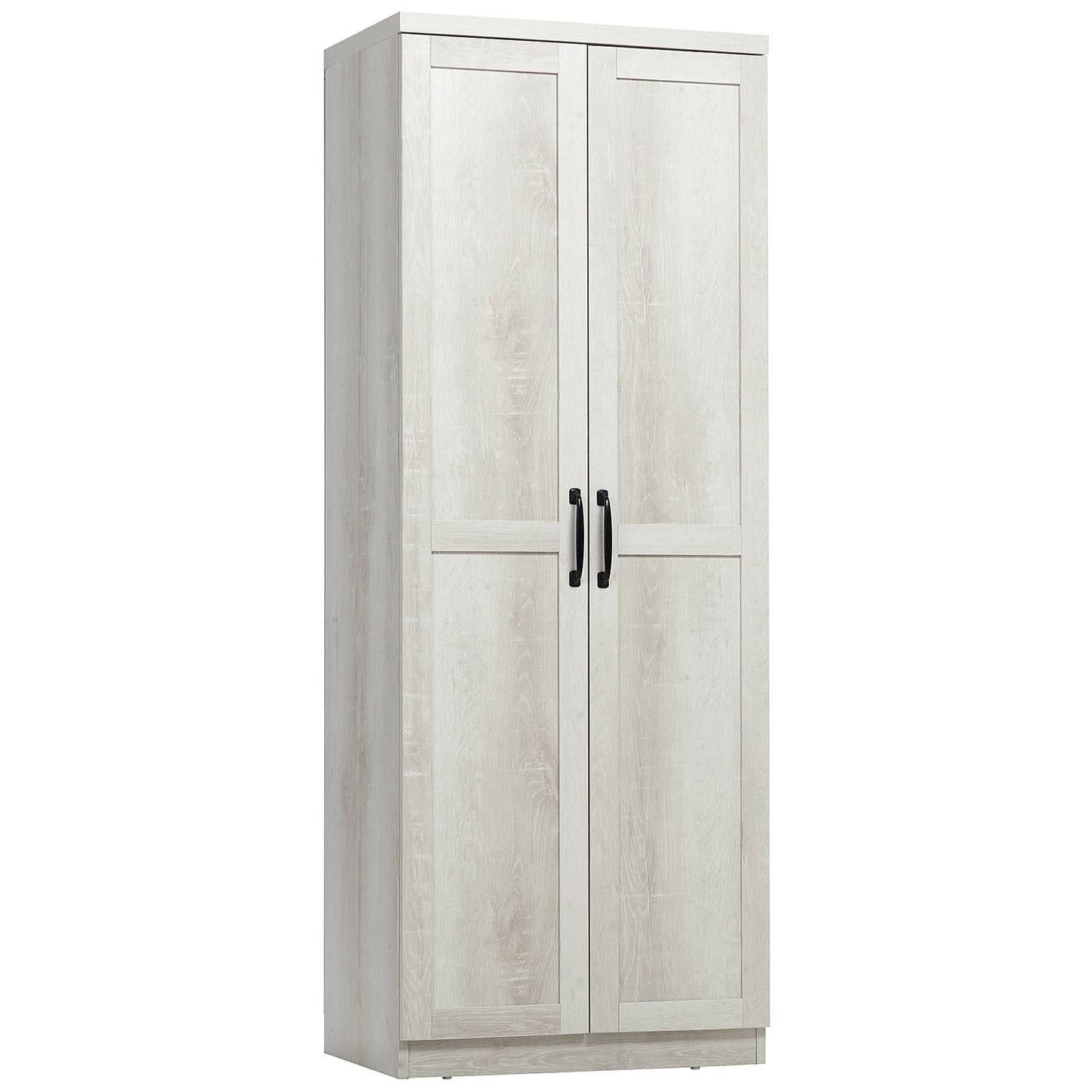 HOMCOM Étagère de rangement pour cuisine, armoire de rangement à 2 portes avec 5 niveaux de rangement et 2 étagères réglables pour salle à manger, 63 pouces