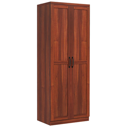 HOMCOM Étagère de rangement pour cuisine, armoire de rangement à 2 portes avec 5 niveaux de rangement et 2 étagères réglables pour salle à manger, 63 pouces
