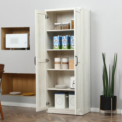 HOMCOM Étagère de rangement pour cuisine, armoire de rangement à 2 portes avec 5 niveaux de rangement et 2 étagères réglables pour salle à manger, 63 pouces