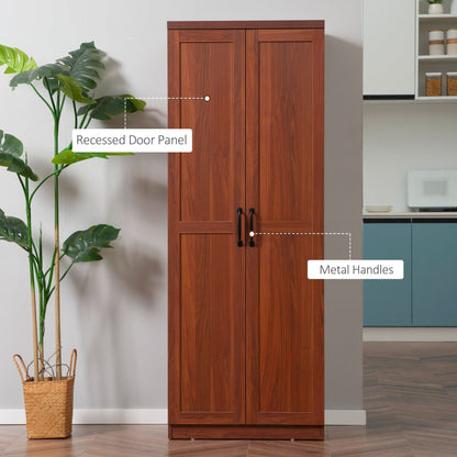 HOMCOM Étagère de rangement pour cuisine, armoire de rangement à 2 portes avec 5 niveaux de rangement et 2 étagères réglables pour salle à manger, 63 pouces