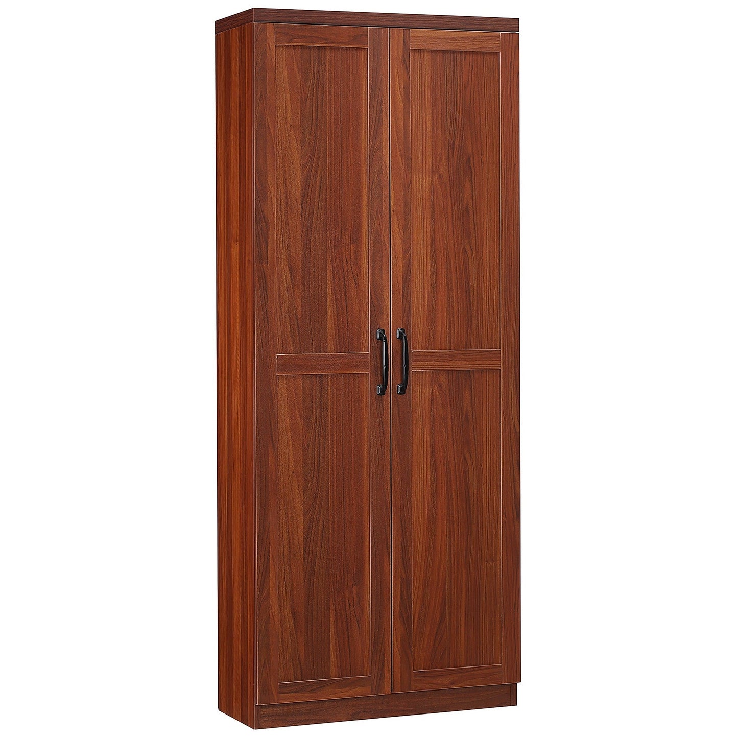 HOMCOM Étagère de rangement pour cuisine, armoire de rangement à 2 portes avec 5 niveaux de rangement et 2 étagères réglables pour salle à manger, 63 pouces