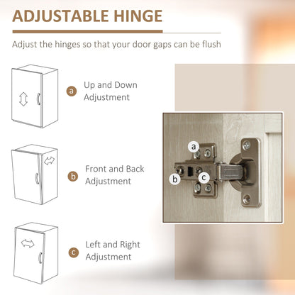 HOMCOM Étagère de rangement pour cuisine, armoire de rangement à 2 portes avec 5 niveaux de rangement et 2 étagères réglables pour salle à manger, 63 pouces