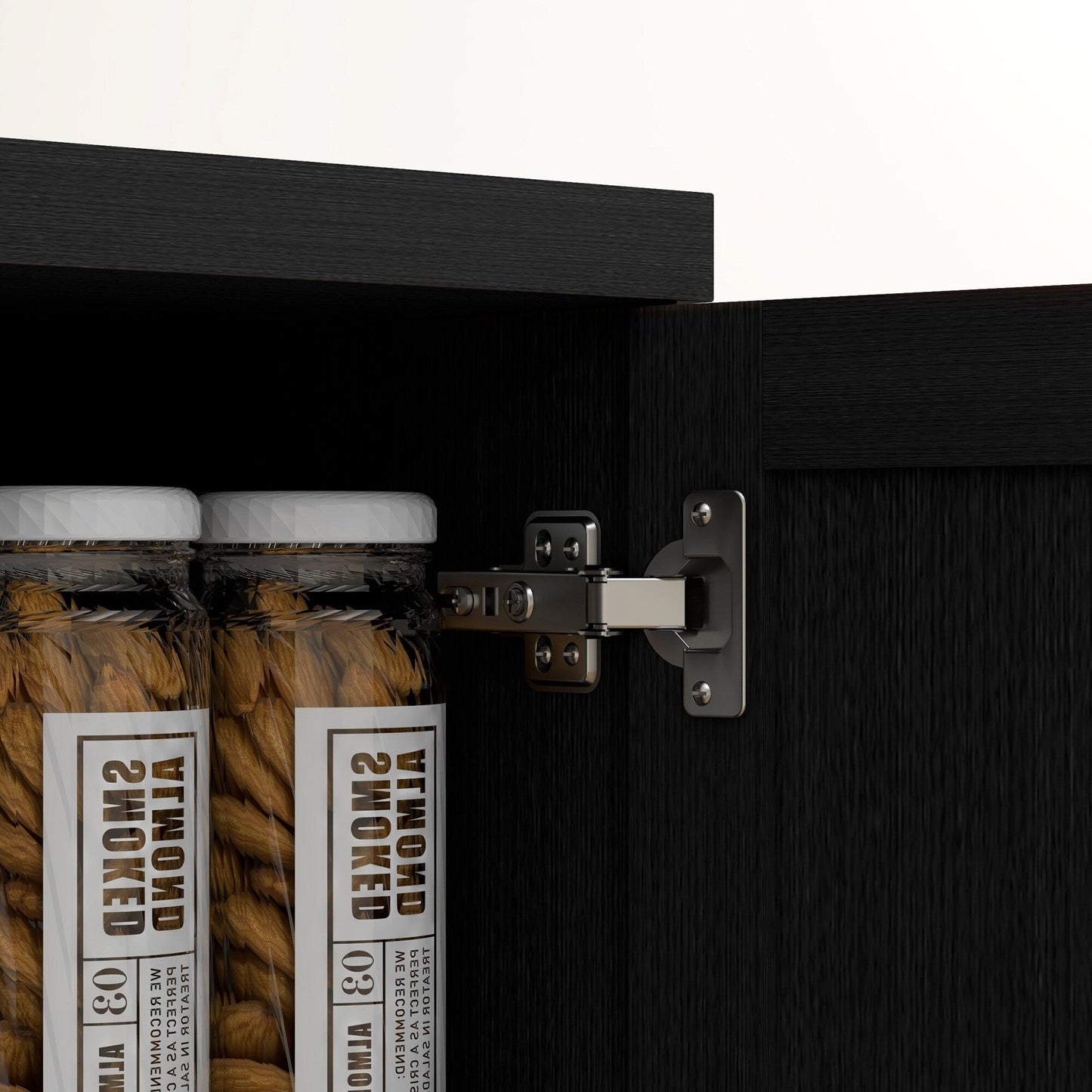 HOMCOM Étagère de rangement pour cuisine, armoire de rangement à 2 portes avec 5 niveaux de rangement et 2 étagères réglables pour salle à manger, 63 pouces