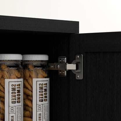 HOMCOM Étagère de rangement pour cuisine, armoire de rangement à 2 portes avec 5 niveaux de rangement et 2 étagères réglables pour salle à manger, 63 pouces