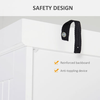 Armoire de rangement de cuisine HOMCOM 72, style traditionnel, avec portes et 3 étagères réglables, blanc