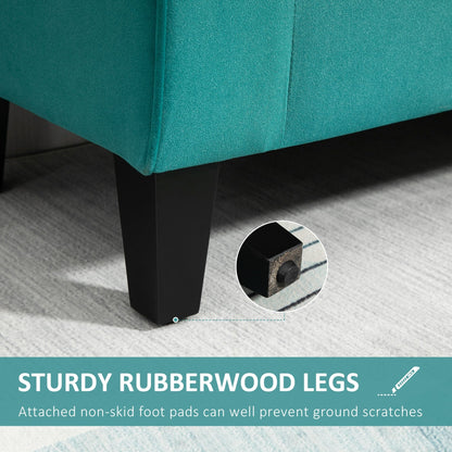 HOMCOM Tabouret Ottoman de Rangement à Boutons Capitonnés, Banc de Lit Tapissé avec Accoudoirs Rouglissés pour Chambre à Coucher, Salon ou Couloir