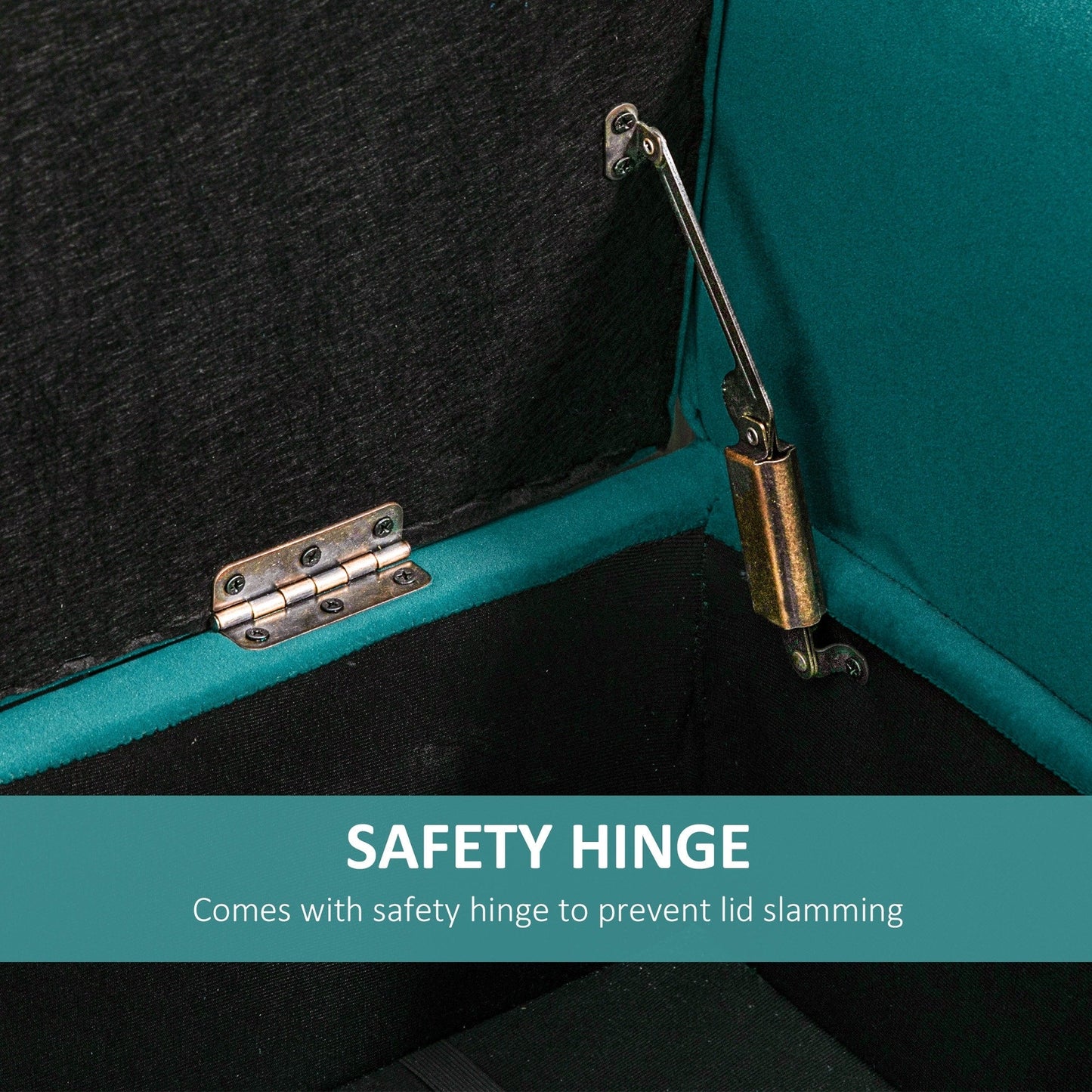 HOMCOM Tabouret Ottoman de Rangement à Boutons Capitonnés, Banc de Lit Tapissé avec Accoudoirs Rouglissés pour Chambre à Coucher, Salon ou Couloir