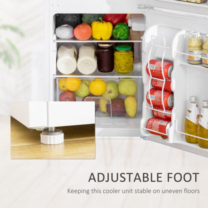 Mini réfrigérateur HOMCOM à double porte avec congélateur, réfrigérateur compact de 3,2 pieds cubes avec étagère réglable, thermostat réglable