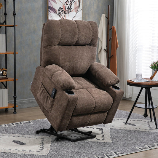 HOMCOM Fauteuil inclinable électrique à levage motorisé pour personnes âgées, fauteuil inclinable de salon surdimensionné avec télécommande