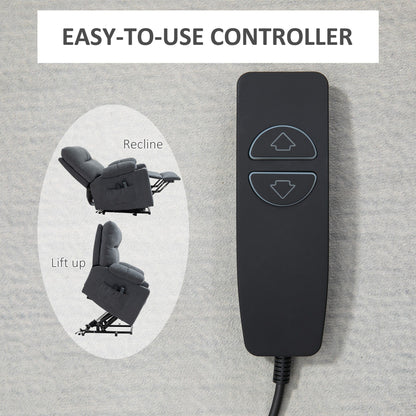 HOMCOM Fauteuil inclinable électrique à levage motorisé pour personnes âgées, fauteuil inclinable de salon surdimensionné avec télécommande