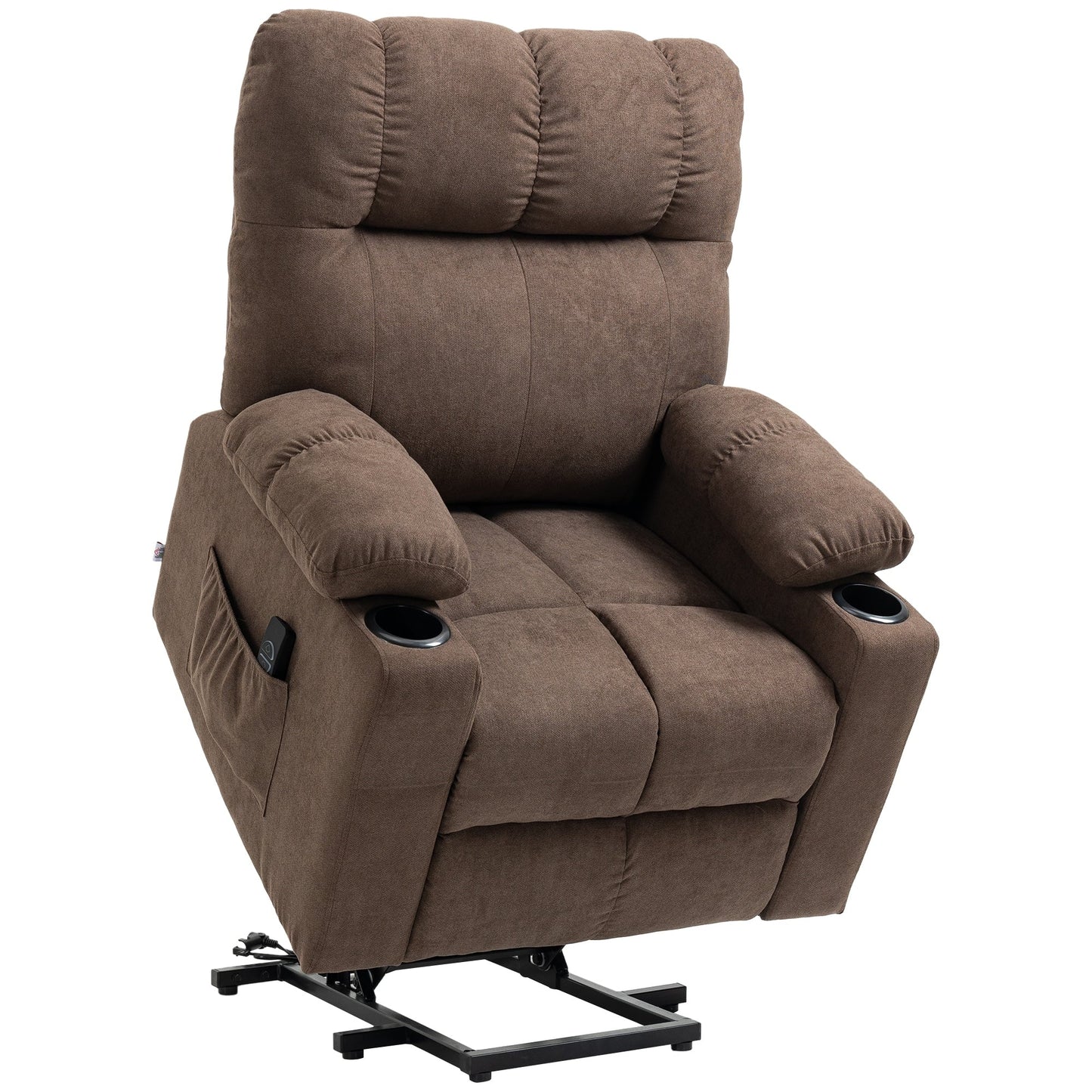 HOMCOM Fauteuil inclinable électrique à levage motorisé pour personnes âgées, fauteuil inclinable de salon surdimensionné avec télécommande