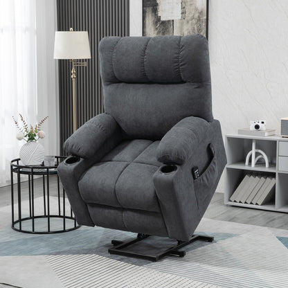 HOMCOM Fauteuil inclinable électrique à levage motorisé pour personnes âgées, fauteuil inclinable de salon surdimensionné avec télécommande