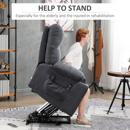 HOMCOM Fauteuil inclinable électrique à levage motorisé pour personnes âgées, fauteuil inclinable de salon surdimensionné avec télécommande