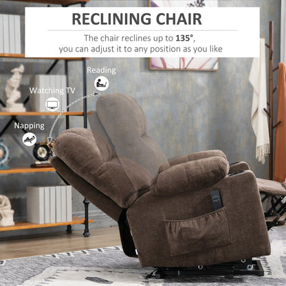 HOMCOM Fauteuil inclinable électrique à levage motorisé pour personnes âgées, fauteuil inclinable de salon surdimensionné avec télécommande