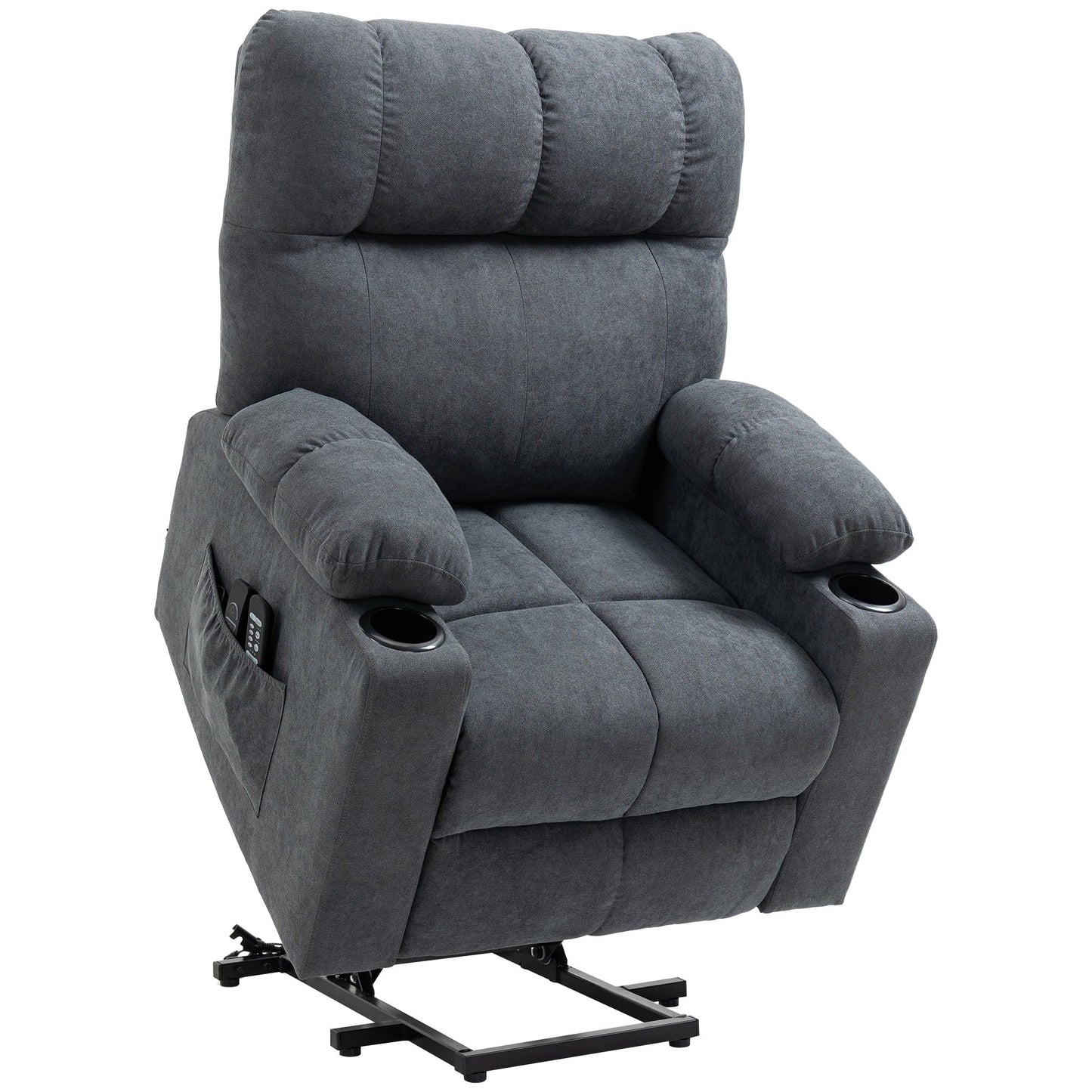 HOMCOM Fauteuil inclinable électrique à levage motorisé pour personnes âgées, fauteuil inclinable de salon surdimensionné avec télécommande
