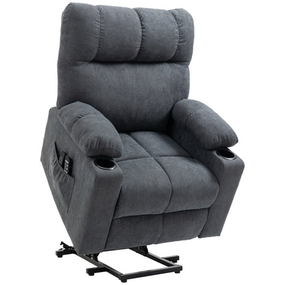 HOMCOM Fauteuil inclinable électrique à levage motorisé pour personnes âgées, fauteuil inclinable de salon surdimensionné avec télécommande