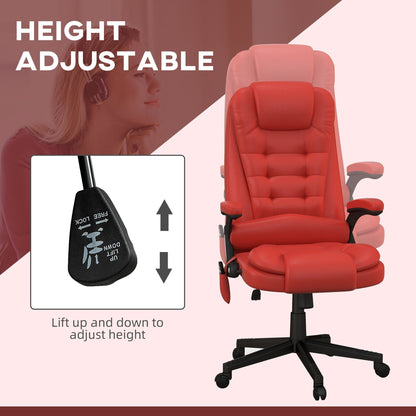 HOMCOM Chaise de bureau de massage à vibration avec dossier haut et 6 points de vibration, beige