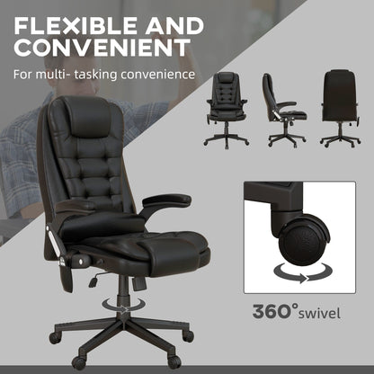 HOMCOM Chaise de bureau de massage à vibration avec dossier haut et 6 points de vibration, beige